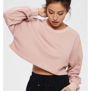 Lit Loungwear Early Morning Crop Crewneck S/M Peach
